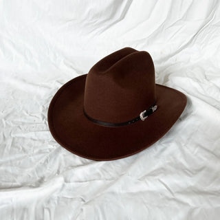 Vintage Black Western Cowboy Hat Halloween Jazz Cowgirl Leather Wide Brim
