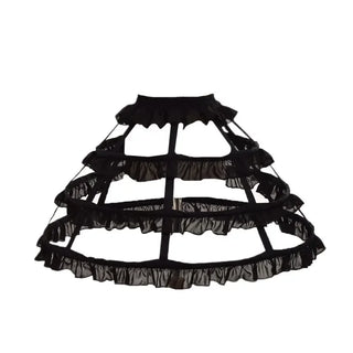Ruffle tier Lolita Hollow Lotus Leaf Lace Bird Cage Fish Bone Skirt Cosplay Dress Skirt Petticoat Bride Wedding Dress Lining