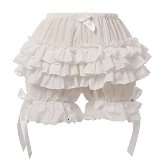 Lolita Maid Ruffle Shorts for Women Girls Cotton Pants Bloomers Kawaii Cute Safe Short Pants