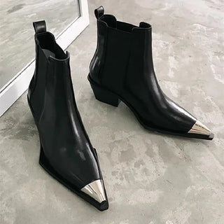 Slim Ankle Boots Fashion Elegant Pointed Toe Shoes Thin Women's Morder Short Booties big size 42 43 44