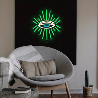 Evil Eyes Neon Signs, LED Green Eyes For Wall Decor, Halloween Neon Signs Neon Light Signs, For Bedroom Man Cave Party Gift