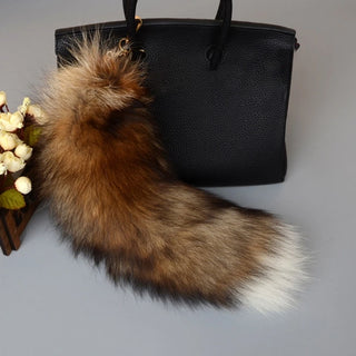 40cm Furry Animal Tails Keychain Gifts Cute Plush Fox Tail Keyrings for Designer bag accessory Bag Car Key Charms Wholesale