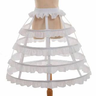Ruffle tier Lolita Hollow Lotus Leaf Lace Bird Cage Fish Bone Skirt Cosplay Dress Skirt Petticoat Bride Wedding Dress Lining