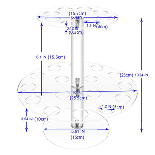 16/24 Holes Acrylic Ice Cream Stand Wedding Party Ice Cream Cone Holder Double-Layer Cupcake Popcorn Rack Buffet Display Stand