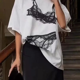 Bikini Printed T Shirt Loose  Tee Clothing Soft