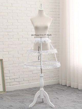 Ruffle tier Lolita Hollow Lotus Leaf Lace Bird Cage Fish Bone Skirt Cosplay Dress Skirt Petticoat Bride Wedding Dress Lining