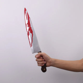 Bloody Knife Props Halloween Realistic Plastic Weapon Horror Blade Fancy Dress Party Cosplay Killer Fake Knife Accessories