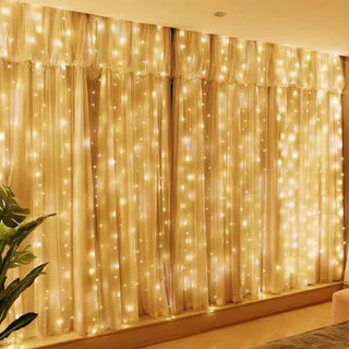 6M USB Curtain String Lights Decor LED Garland Fairy Light 8 Mode Home Party Holiday Decoration