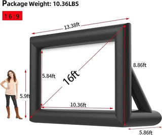 Outdoor Halloween Movie Night 14-30Ft Inflatable Movie Screen with Stand Frame Movie Screen Use in Combination with blower