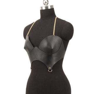 Harness Pu Leather Corset Top Black Corset Women Bustier Top Corset Gothic Clothing Accessory