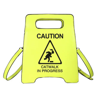 Novelty Stop Sign Purse Tote Pu Leather Handbags Women Fashion Caution Catwalk In Progress Crossbody Bag Messenger Purses