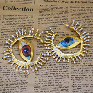 Baroque Style Vintage Alloy Big Eyes Dangle Earrings For Women Jewelry Fashion Exaggerated