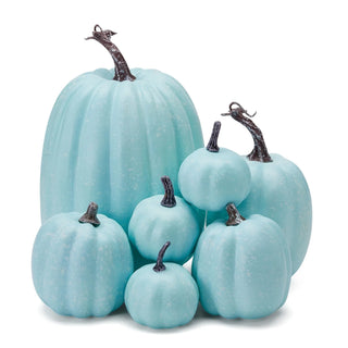 7pcs Artificial Assorted Pumpkin Set Stacking Pumpkins Fake Artificial Maple Leaves for Fall Home Thanksgiving Halloween Decor