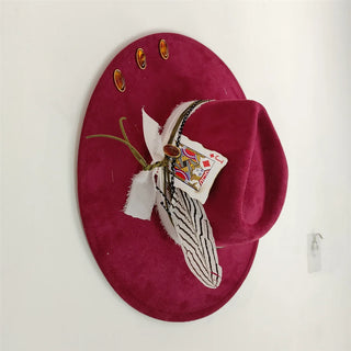 Retro Suede Fedora Hat Feather Accessories Fedora jazz Cap Panama Fashion Party Hats Autumn 2024