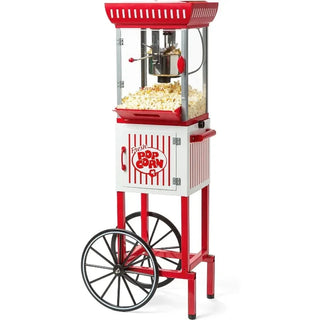 Nostalgia Popcorn Maker Machine - Professional Cart With 2.5 Oz Kettle Makes Up to 10 Cups - Vintage Popcorn Machine
