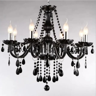 Modern Black Crystal Chandelier Gothic Light Decor For Living Room Bedroom Indoor Lamp Crystal Lustres de teto Led Ceiling Chandelier Fixture