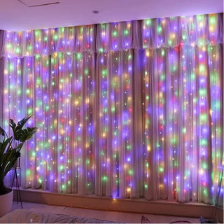 6M USB Curtain String Lights Decor LED Garland Fairy Light 8 Mode Home Party Holiday Decoration