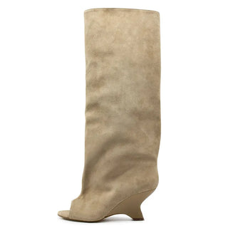 Unique and Versatile scrunch High-top Boot peep toe Boot
