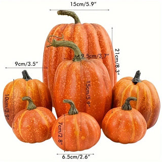 7PCS Halloween Fake Pumpkin Display Prop for Photography Early Education and Cabinet Decoration Home Decoration Accessories