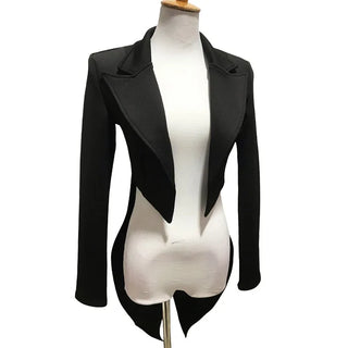 Black Tailcoat Sexy Leading Dancer Jazz Dance Groups Performance Costume Nightclub Party Carnival Show Stage Wear