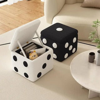 Dice Storage Stool Living Room Low Stool Household Square Cashmere Stool Shoe Changing Bench Sofa Ottoman 40x40cm