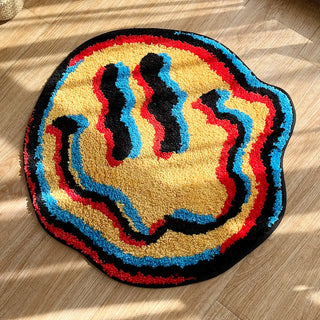 Trippy Smiling FUN Rug - Unique Tufted Home Decor Halloween Party room