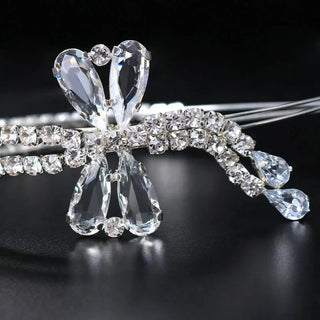 Stonefans Ins Fashion Bow Crystal Hair Band Bride Headband Headwear Girls Party Accessories Rhinestone Bridal Hair Hoop Jewelry