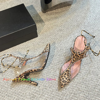 Black Crystal Embellishments Pumps Pointy Toe Stiletto Heel Pvc Transparent Slingback Lace Up Ankle Strap Women Dress Shoes