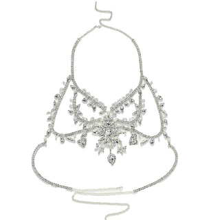 Exaggerated Crystal Bra Vest Dress Chest Accessories Festival Clothing Rhinestone Body Chain Top Party Jewelry Gift