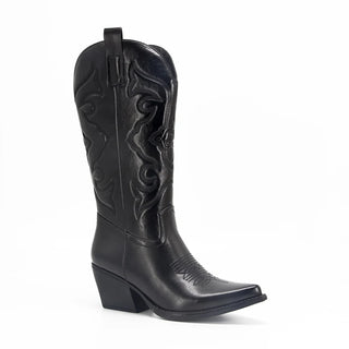 Silver Metallic Cowboy Boots For Women Pointed Toe Wide Calf Western Boots Zip Embroidered Stacked Heel Wedding Spring Shoes