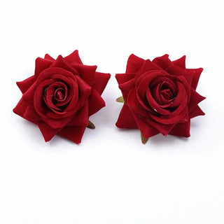 10PCS Silk Red Roses Bridal Accessories Clearance Artificial Flowers for Home Wedding Decoration Diy A Cap Gifts Box Scrapbook