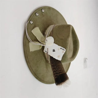 Retro Suede Fedora Hat Feather Accessories Fedora jazz Cap Panama Fashion Party Hats Autumn 2024