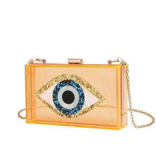 Fashion Acrylic Small Eye Box Hand Bag Luxury Tote Cross body Chain Bag Purse Clutch Bag Women Girl Party Messenger