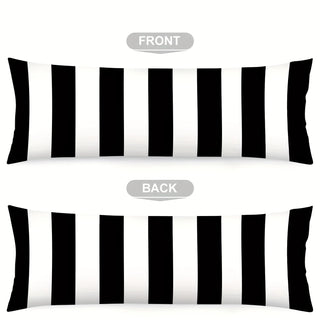 Black & White Striped Body Pillow Cover, Soft and Luxury Halloween Decorative Long Cushion Case, Modern Farmhouse Bedding