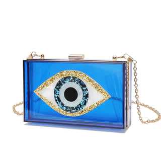 Fashion Acrylic Small Eye Box Hand Bag Luxury Tote Cross body Chain Bag Purse Clutch Bag Women Girl Party Messenger