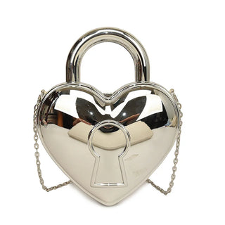 Heart purse Colorful Bright Acrylic Plastic Bag Lady Love Lock Shape Wedding Party Handbag Pink Gold Clutches Purse Women Top Handle Bags
