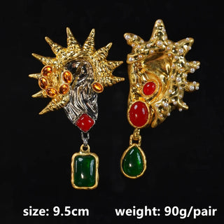 Third Eye Freshwater Pearl Tassel fashion cocktail Ring earrings face jewelry Halloween witch eye