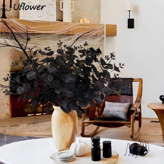 34cm Black Eucalyptus Leaves Artificial Flowers Bouquet Room Party Chritmas Decoration Desktop Artificial Plants Home Decor