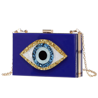 Fashion Acrylic Small Eye Box Hand Bag Luxury Tote Cross body Chain Bag Purse Clutch Bag Women Girl Party Messenger
