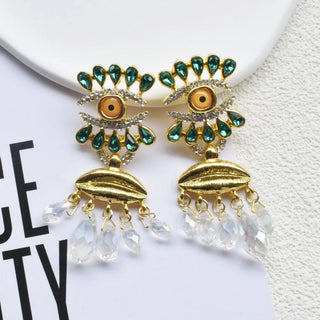 Baroque Style Vintage Metal Eyes Design Dangle Earrings Jewelry Fashion Exaggerated Lady Ears' Accessories