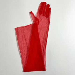 Sheer Ultra Tulle Gloves Mesh Full Finger Elbow Long Gloves Vintage Sunscreen Gloves Wedding Bride Dress Mittens
