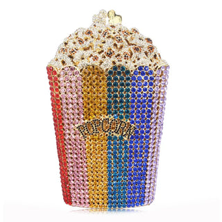 Elegant Crystal Popcorn Clutch Bags for Women Party Purse Red Evening Bags Wedding Bridal Day Clutches