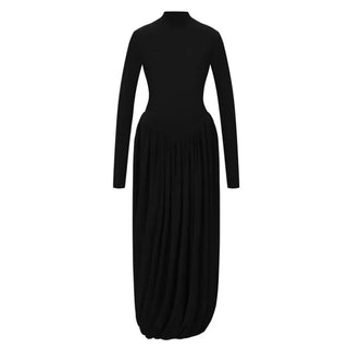 Turtleneck Backless Sexy Mini Dresses High Split Elegant Ladies Maxi Dress Long Sleeve Evening Party Dress Women's Bodycon Dress