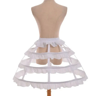 Ruffle tier Lolita Hollow Lotus Leaf Lace Bird Cage Fish Bone Skirt Cosplay Dress Skirt Petticoat Bride Wedding Dress Lining