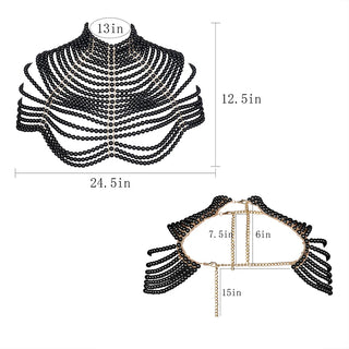 Pearl Body Chains Bra Fashion Adjustable Size Shoulder Necklaces Sexy Tops Chain Wedding Dress Pearls Shawl Body Jewelry