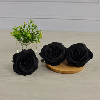 5/6pcs 8-9cm Silk Black Rose Artificial Flower Head Bouquet Home Living Room Wedding Chritmas Decoration New Year Decoration