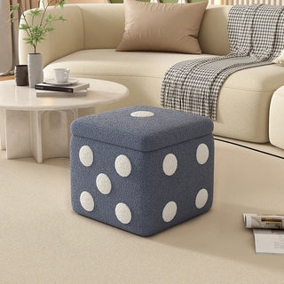 Dice Storage Stool Living Room Low Stool Household Square Cashmere Stool Shoe Changing Bench Sofa Ottoman 40x40cm