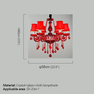 Fantasy European Luxury Crystal Pendent Lamp Red Wedding Room Living Room Restaurant Bedroom Villa Clothing Store KTV Chandelier