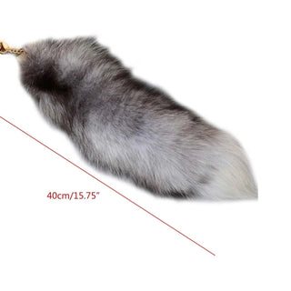 40cm Furry Animal Tails Keychain Gifts Cute Plush Fox Tail Keyrings for Designer bag accessory Bag Car Key Charms Wholesale