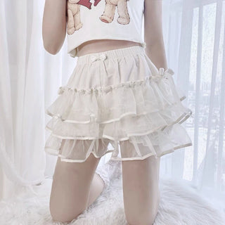 Lolita Maid Ruffle Shorts for Women Girls Cotton Pants Bloomers Kawaii Cute Safe Short Pants